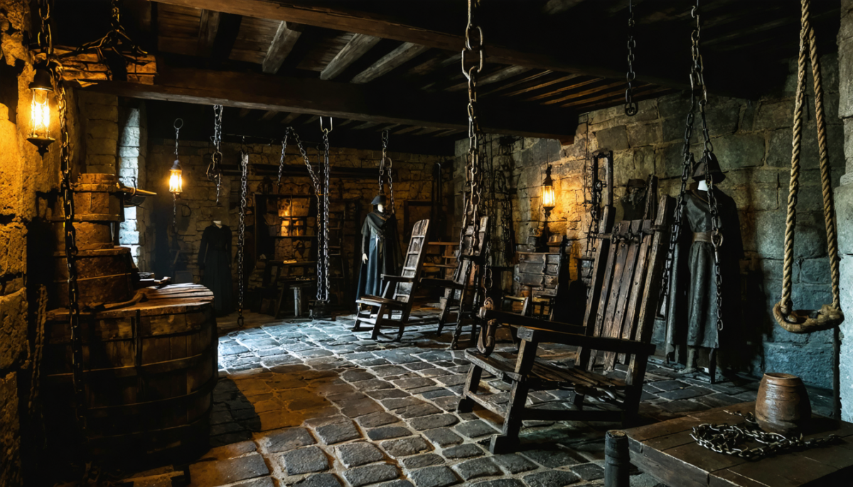 découvrez une immersion unique dans le musée de la torture à travers un récit historique détaillé et des témoignages saisissants qui révèlent les sombres méthodes du passé.